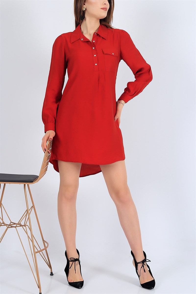 Gömlek Yaka Kiremit Aerobin Kumaş Tunik 26501B