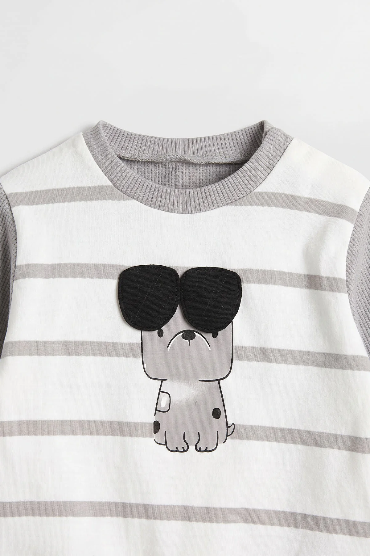 Gri (0-12 Ay)Köpek Baskılı Erkek Bebek 2'li Takım 473102