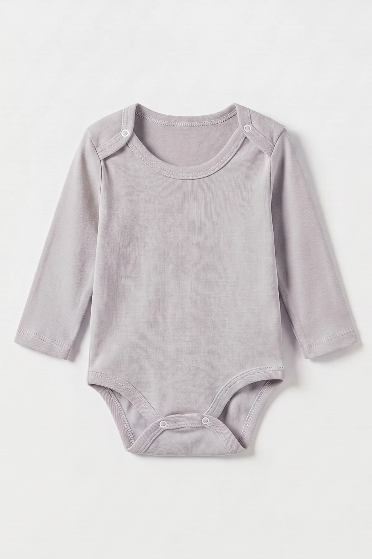 Gri (0-9 Ay )  Düz   Uzun Kollu   Bebek & Çocuk Çıtçıtlı Badi 480346
