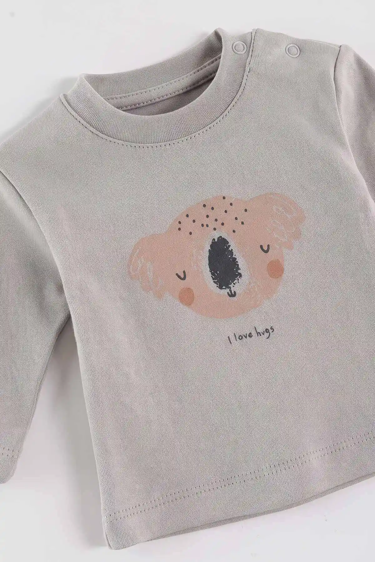 Gri (0-9 Ay) Koala Baskılı 2'li Erkek Bebek  Takım 472994