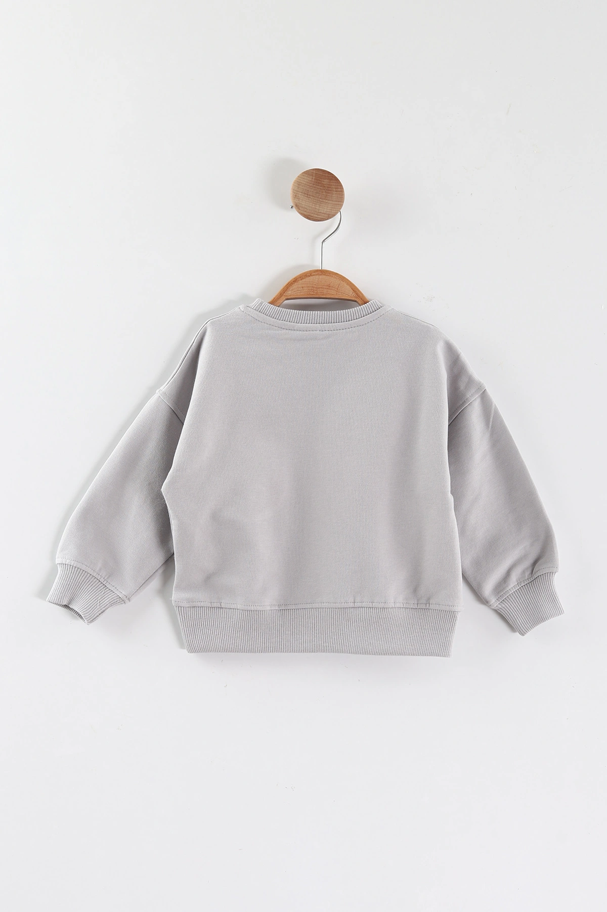 Gri (1-4 Yaş)Baskılı Cepli Erkek Çocuk Sweatshirt 432841