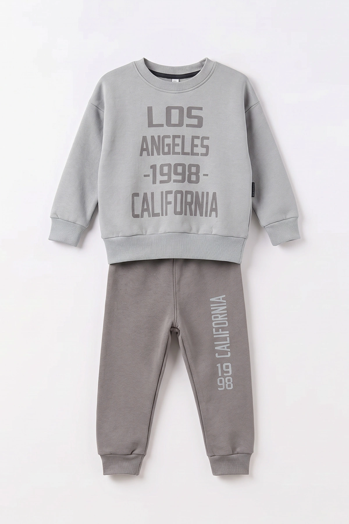 Gri (1-5 Yaş) California Baskılı 3 İp Şardonlu Erkek Çocuk&Bebek Kışlık Takım 499182