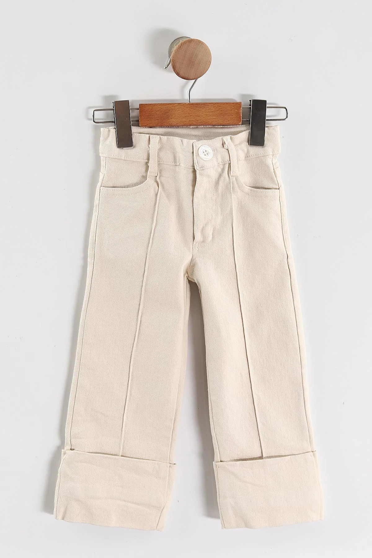 Gri (1-5 Yaş) Kapitone Çiçek Nakışlı Yelekli    Gabardin Pantolonlu  Kız Çocuk 3'lü Takım 443845