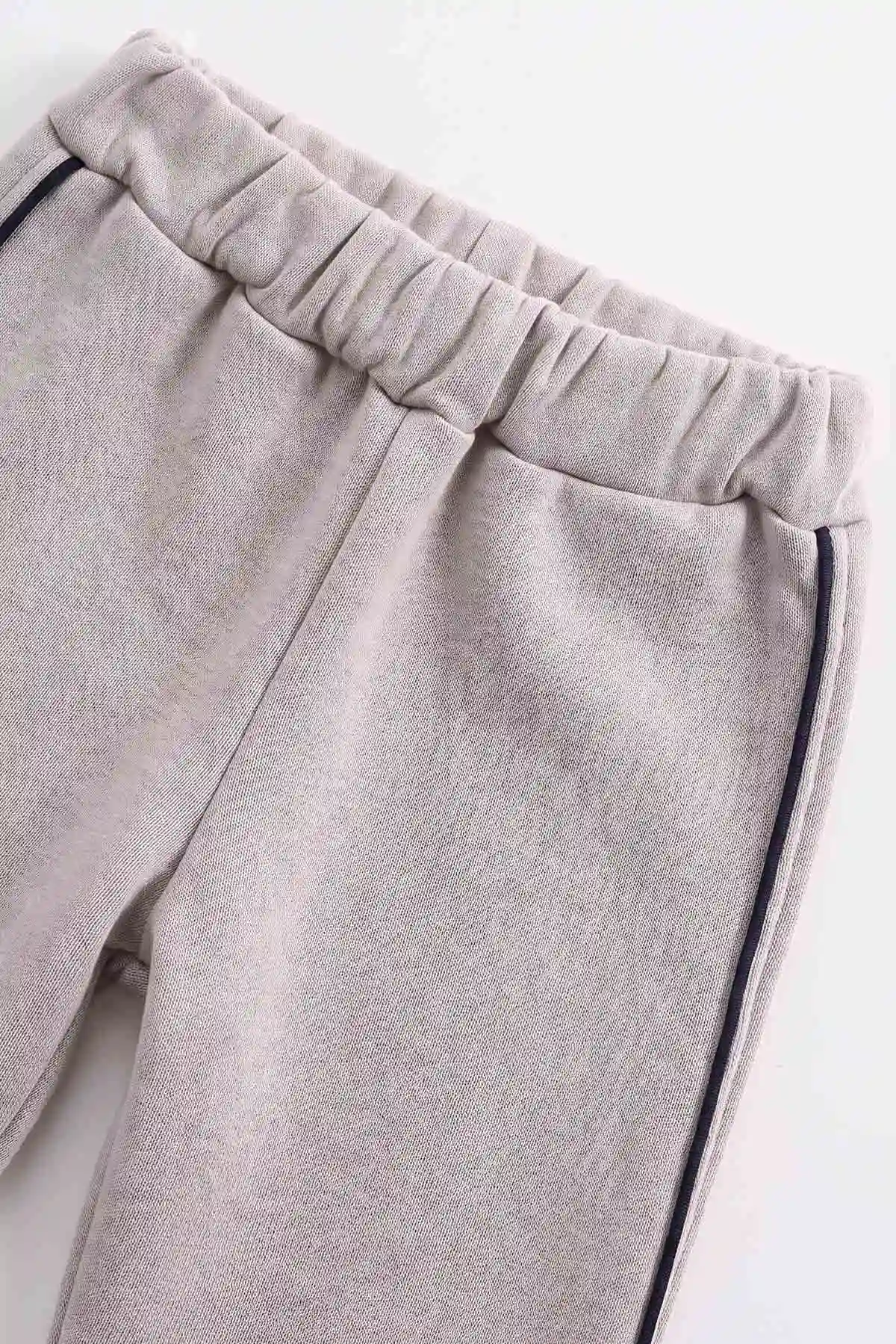 Gri (1-5 Yaş) Reglan Kol Kıl Biyeli Nakışlı 3 İp Şardonlu Erkek Çocuk Kışlık Takım 492146