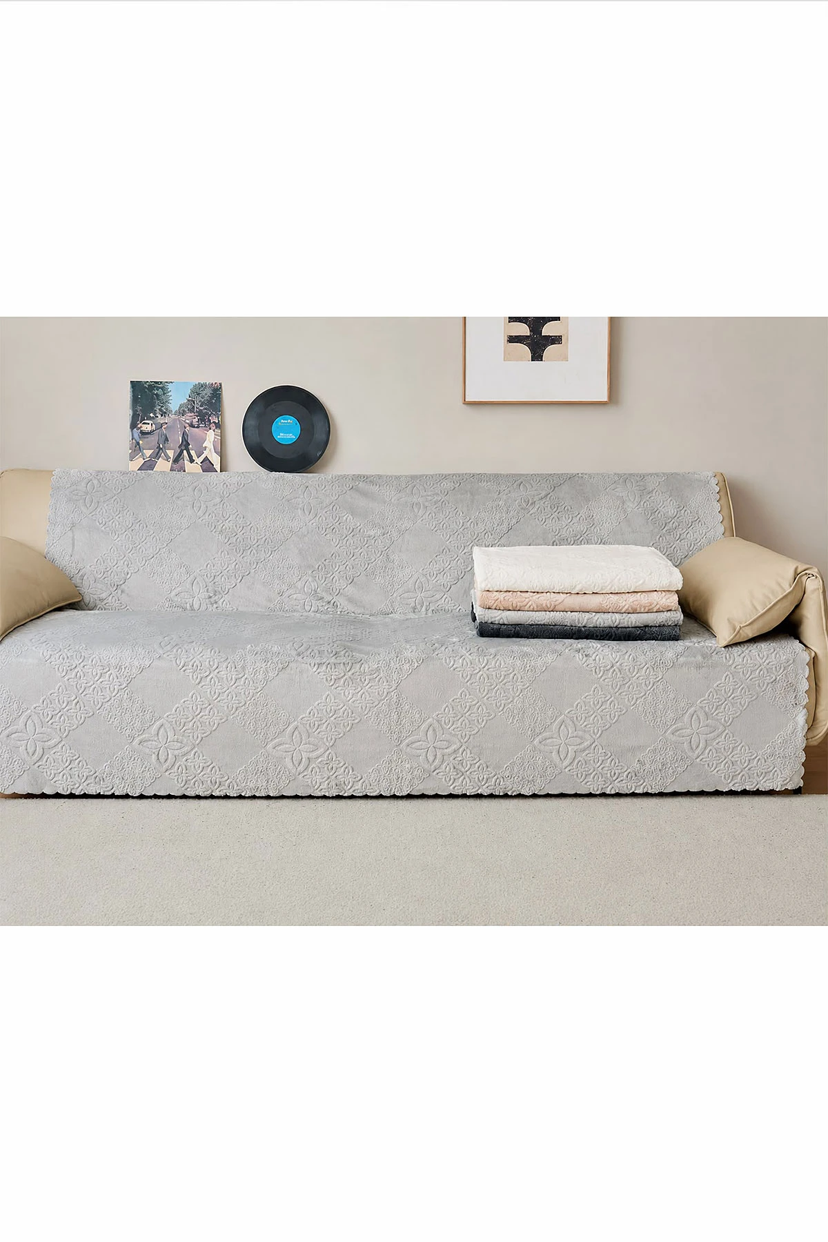 Gri 170x215 Cm Bella Home Focus Asorti Koltuk Örtüsü 487074