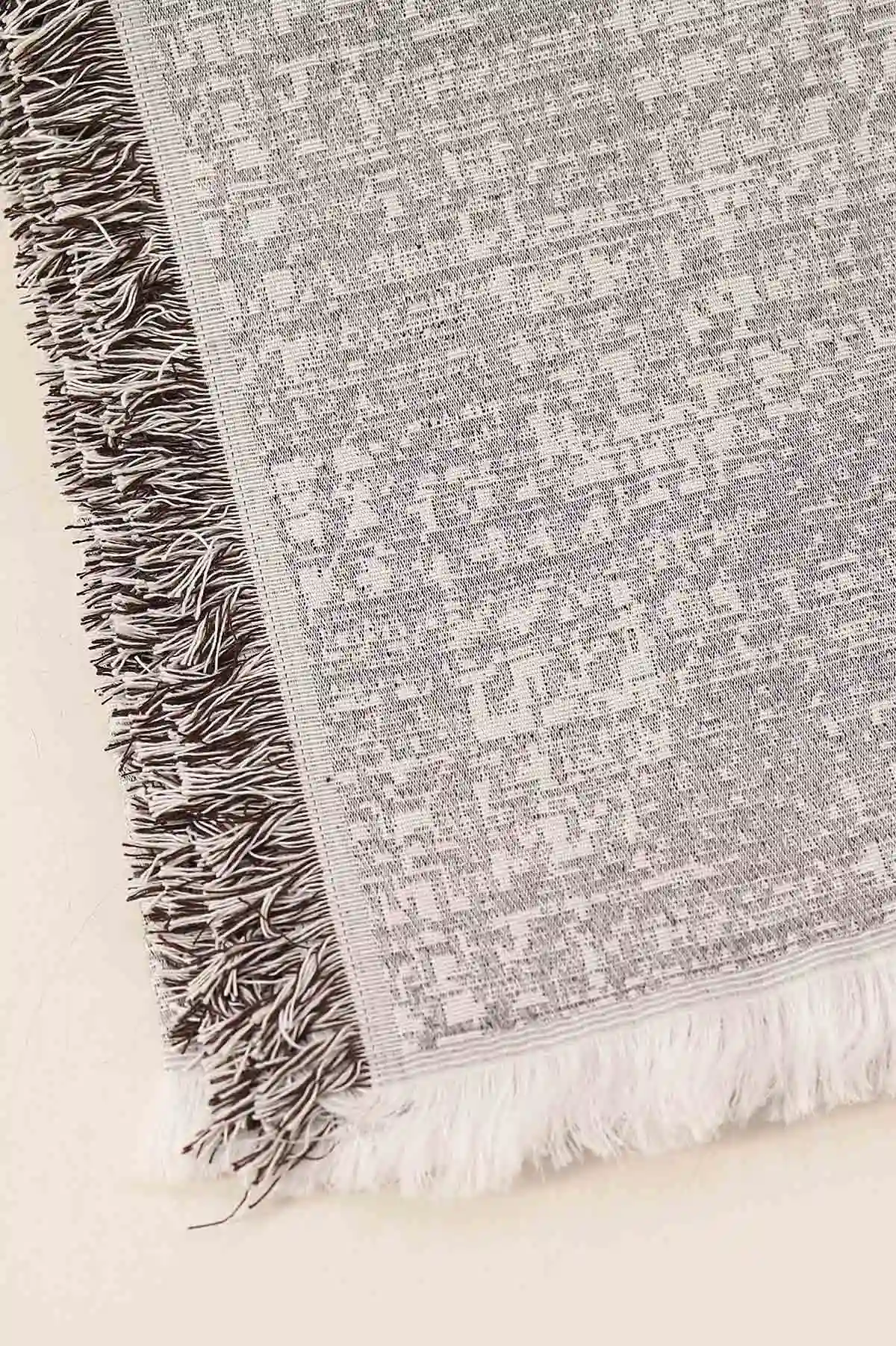 Gri-Koyu Kahve 180x220 Cm Kaymaz Çok Amaçlı Pamuklu Lüx Çekyat Örtüsü & Koltuk Örtüsü & Koltuk Şalı 385696