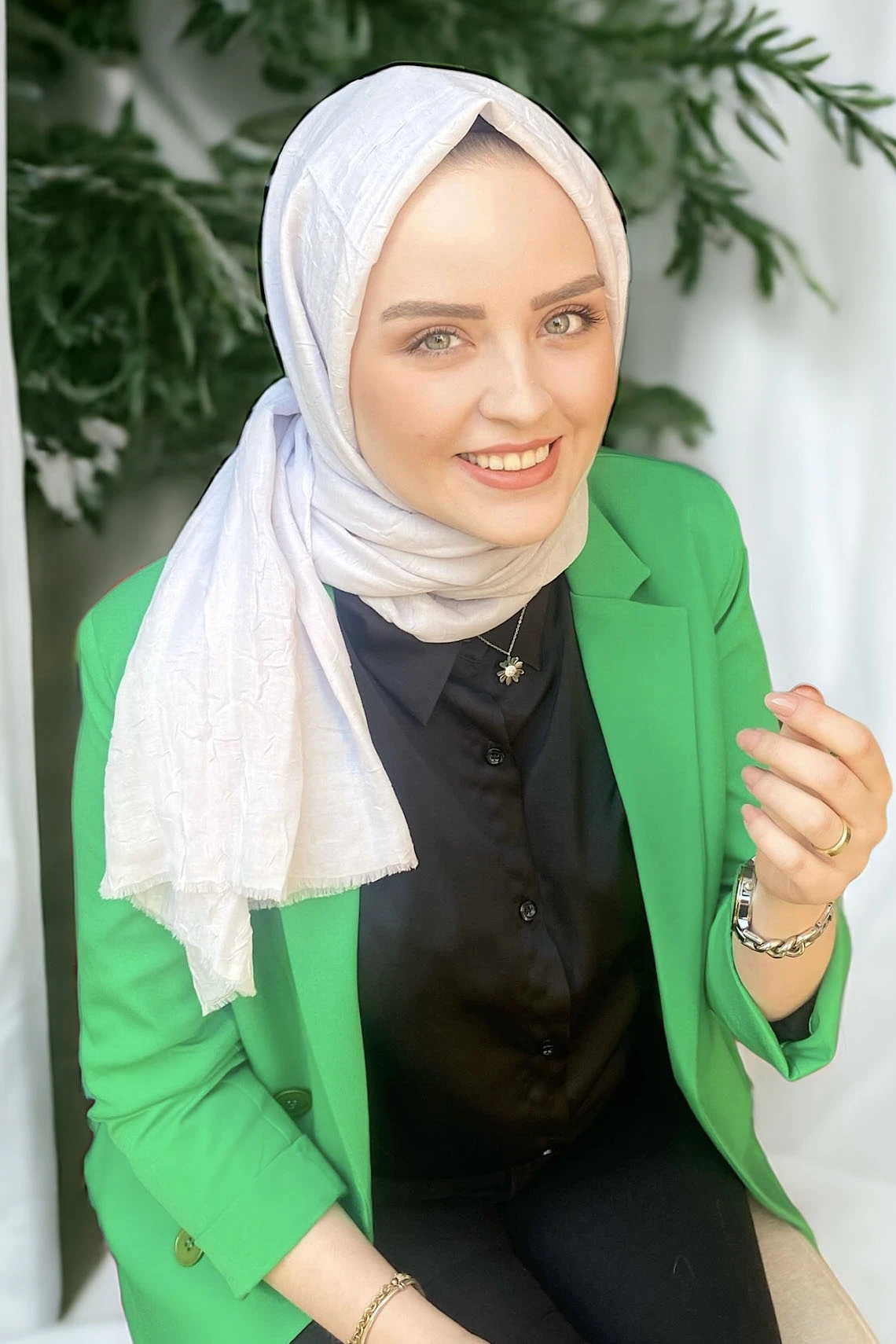 Gri 180x70 Bambu Kraş Düz Desen Şal 273270