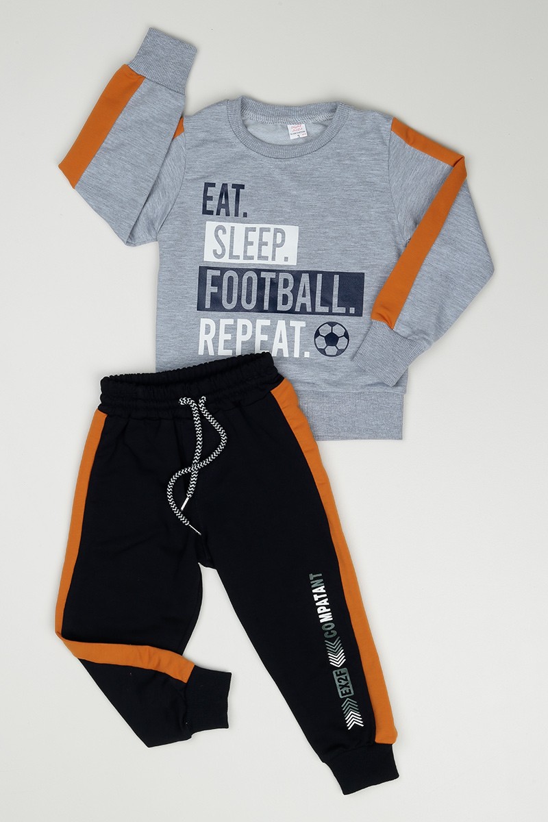 Gri (2-10 Yaş) Football Baskılı Erkek Çocuk Takım 90241