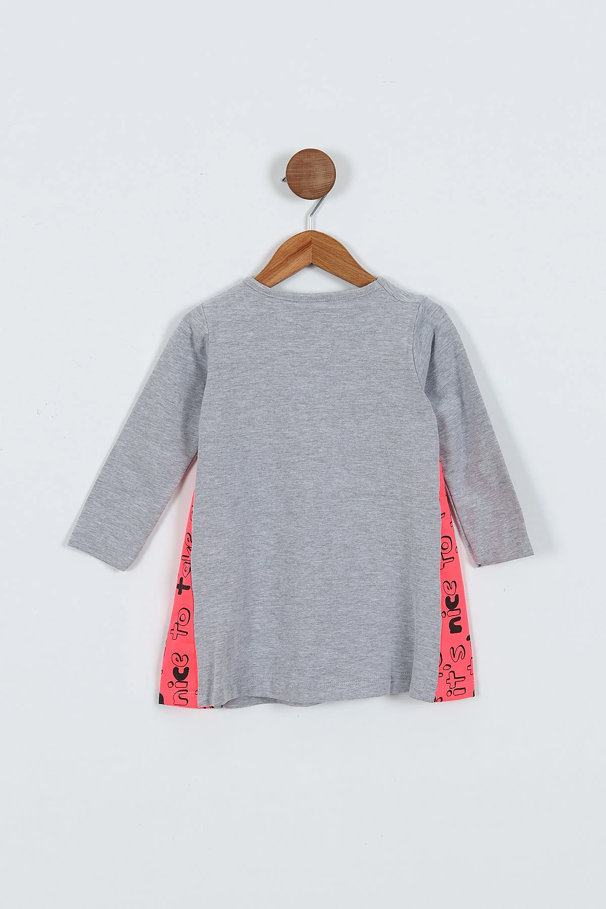 Gri (2-6 Yaş) Cute Baskılı Süprem Likralı  Kız Çocuk Elbise 419336