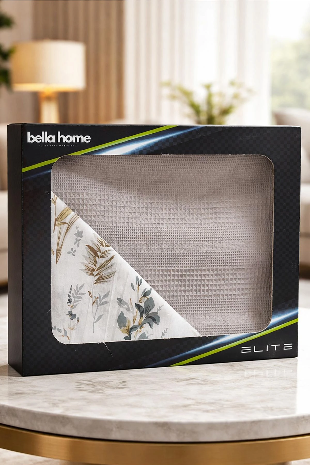Gri 200x230 Cm Bella Home Çift Kişilik Pamuklu Petek Pike Takımı 474616