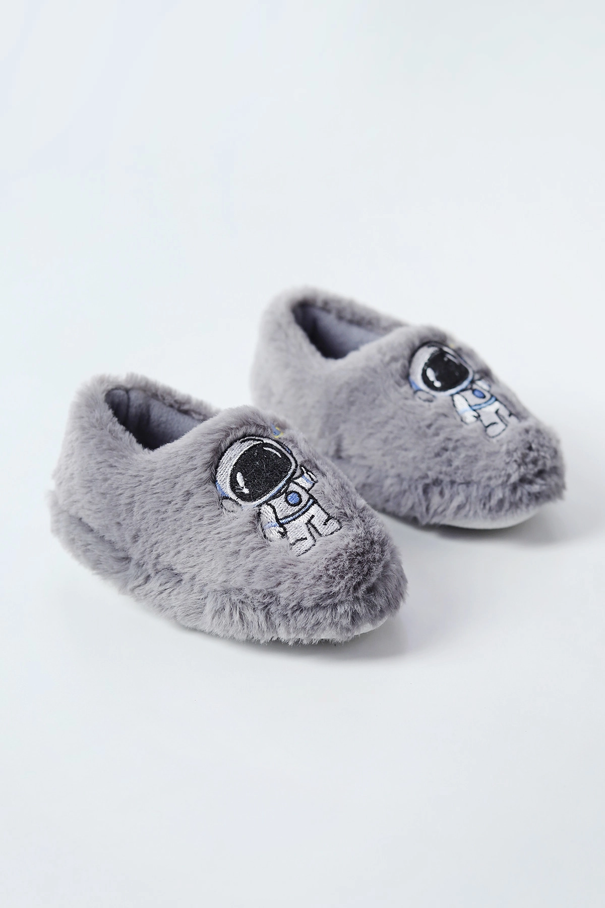Gri ( 21 - 24 ) Peluş Figürlü Erkek Bebek Panduf 495176