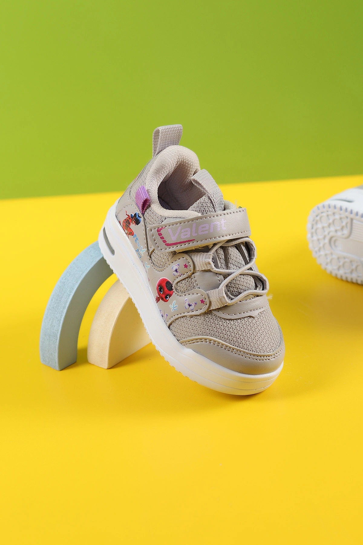 Gri (21-25 Bebe) Desenli Işıklı  Bebe Ayakkabı 258411