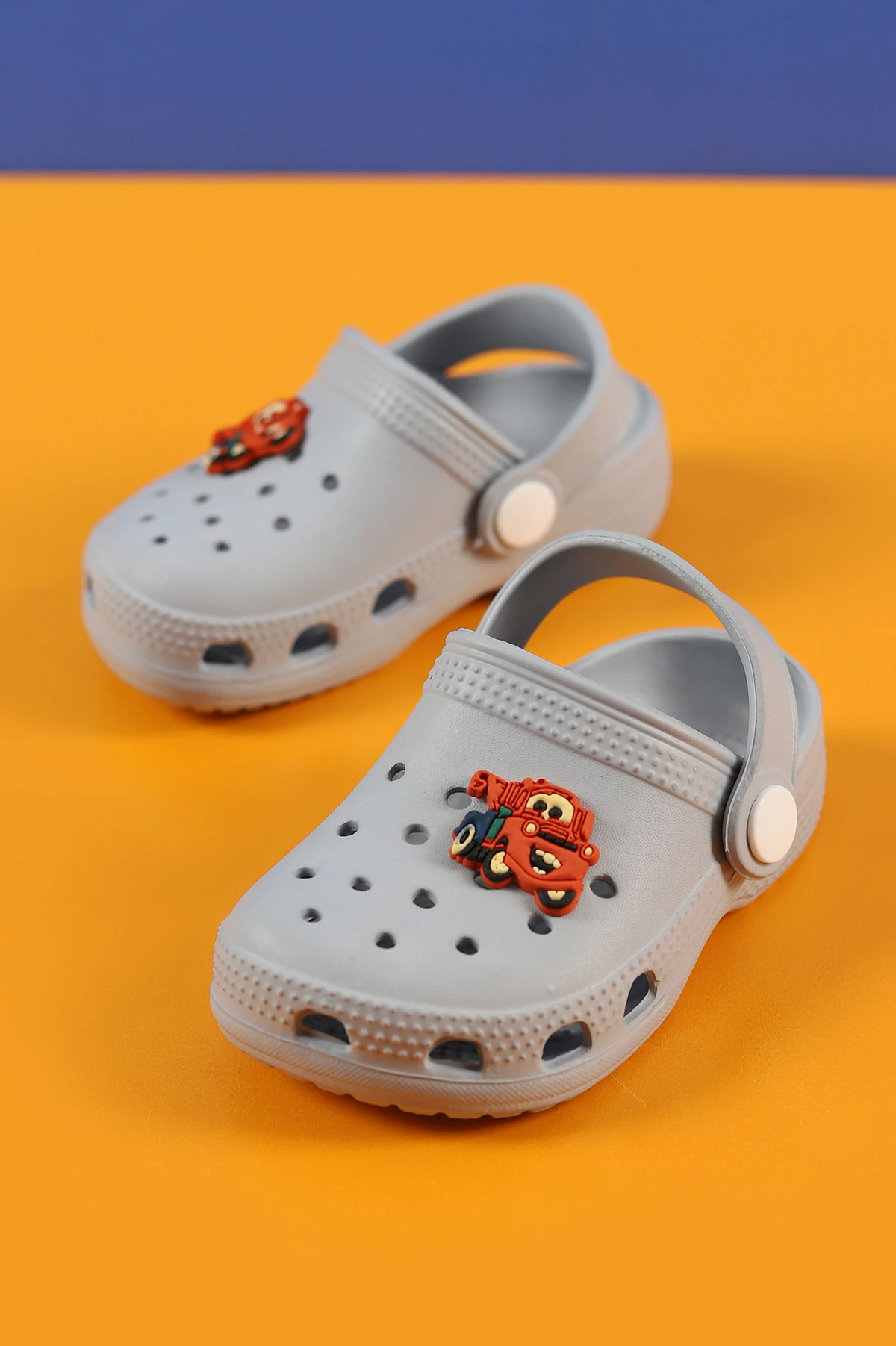 Gri (22-25) Figürlü Eva Bebe Terlik & Sandalet 258828