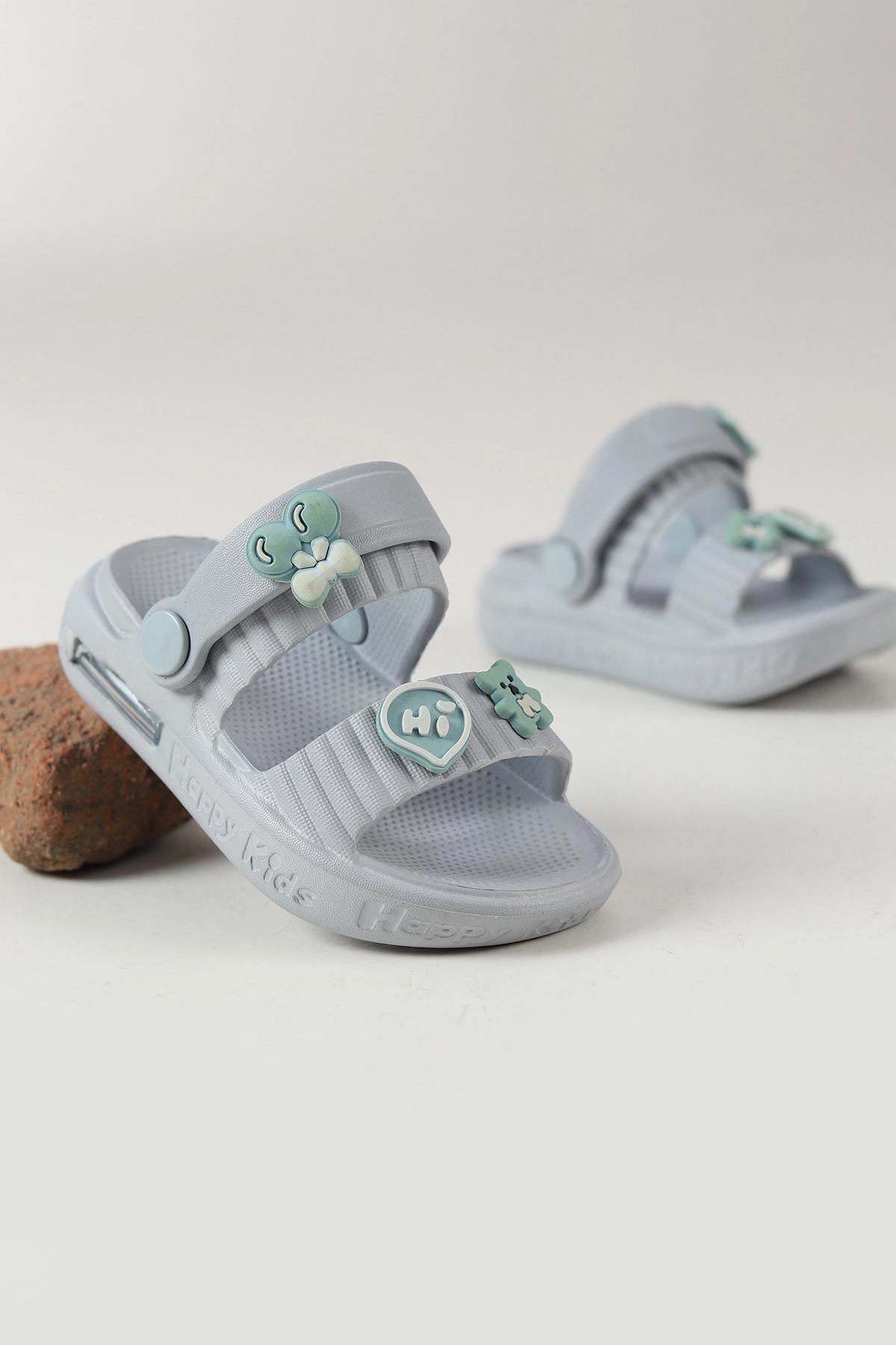 Gri ( 22 - 29 ) Figürlü Kız Bebek / Çocuk Terlik ve Sandalet 472061