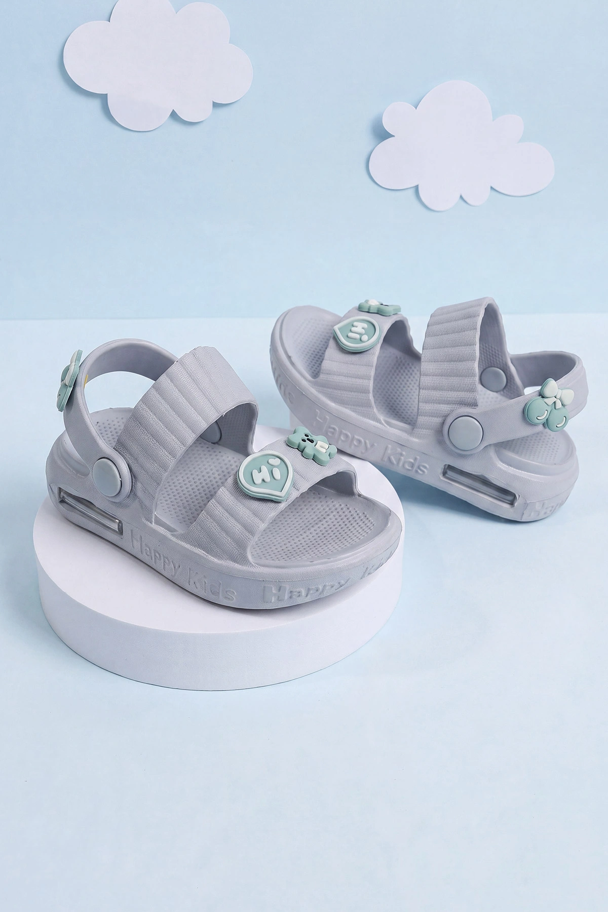 Gri ( 22 - 29 ) Figürlü Kız Bebek / Çocuk Terlik ve Sandalet 472061