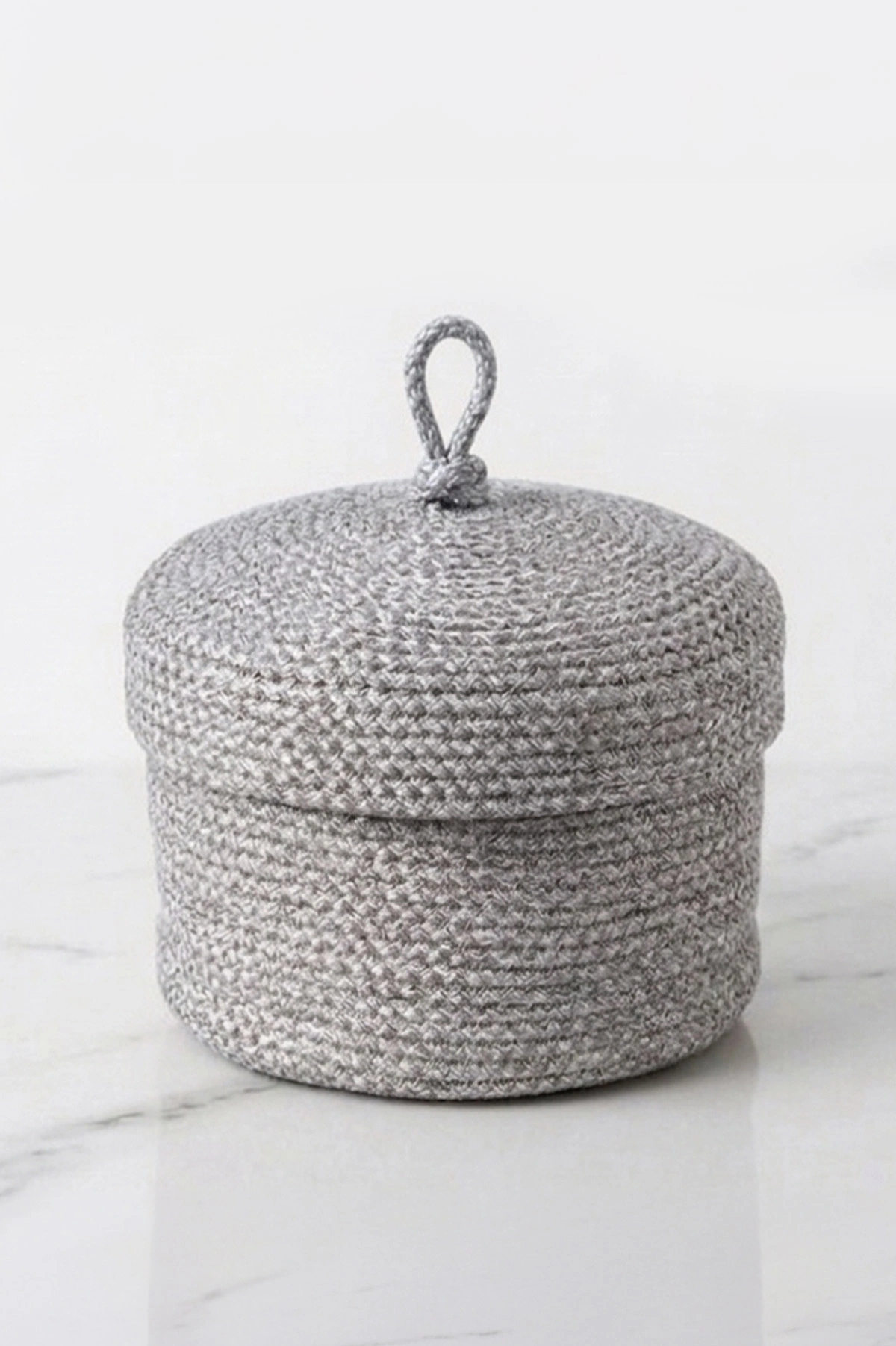 Gri 22x13 Cm Bella Home Örgü Kapaklı Sepet - Düzenleyici - Organizer 447861
