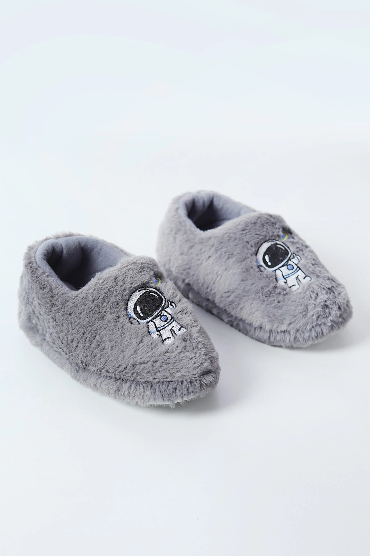 Gri ( 29 - 34 ) Peluş Figürlü Erkek Çocuk Panduf 495177
