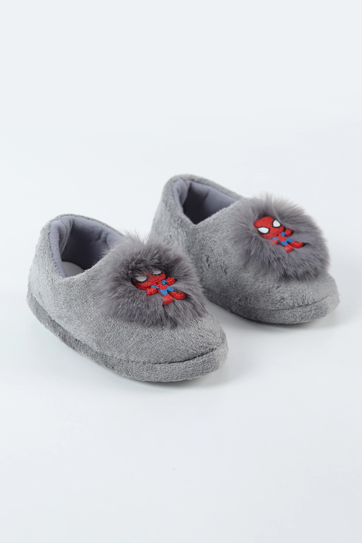 Gri ( 29 - 34 ) Peluş Figürlü Erkek Çocuk Panduf 495164