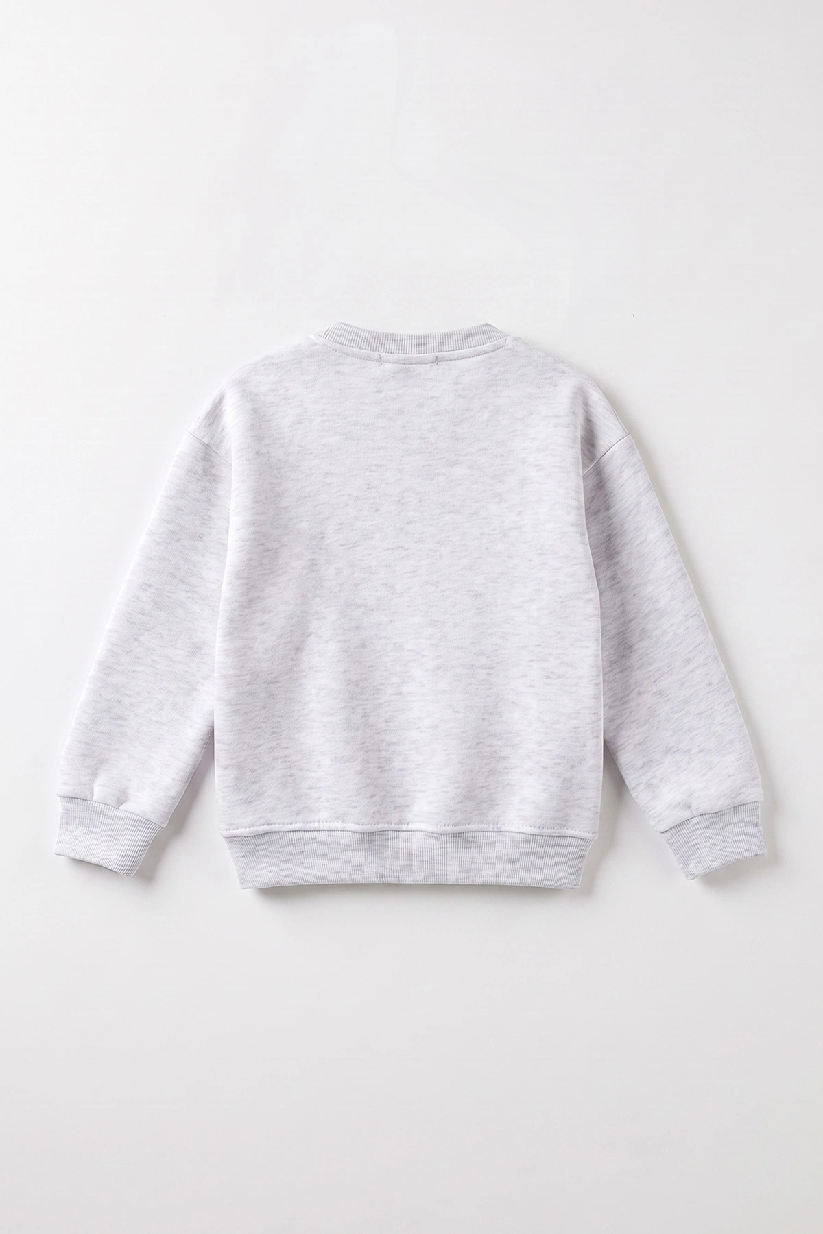 Gri (3-12 Yaş) Kiraz Nakışlı Şardonlu Kız Çocuk Sweatshirt 473993