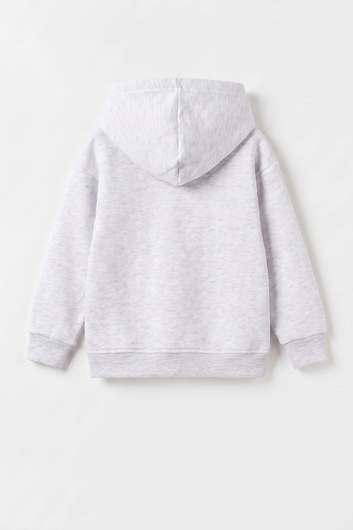 Gri (3-12 Yaş) London Baskılı 3 İp Şardonlu Kapüşonlu Kız Çocuk Sweatshirt 473976