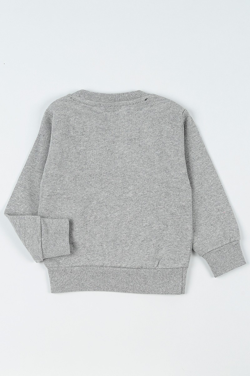 Gri (3-12 Yaş) Sweet Style Baskılı Kız Çocuk Sweathirt 92734