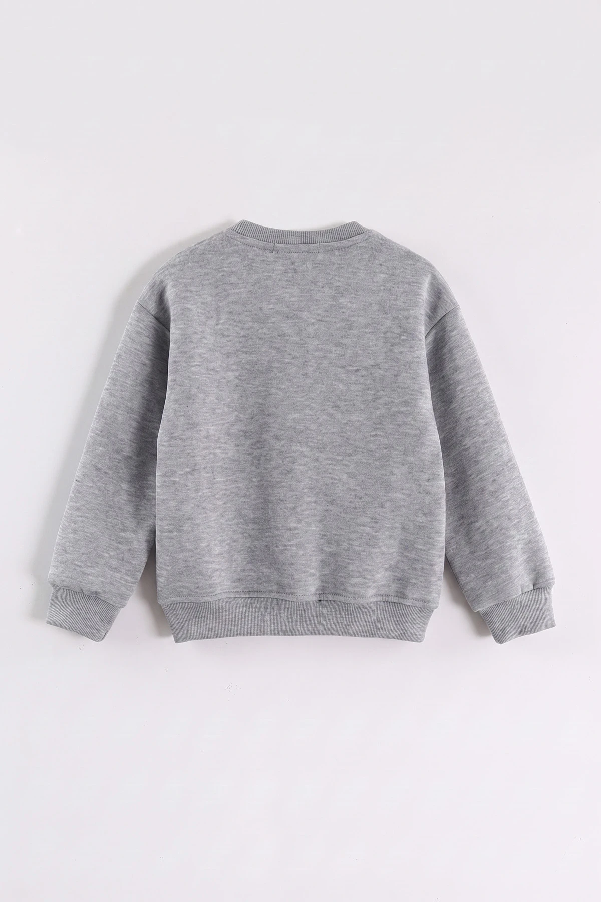 Gri (3-12 Yaş) Yazı Baskılı 3 İp Şardonlu Erkek Çocuk Sweatshirt 473942
