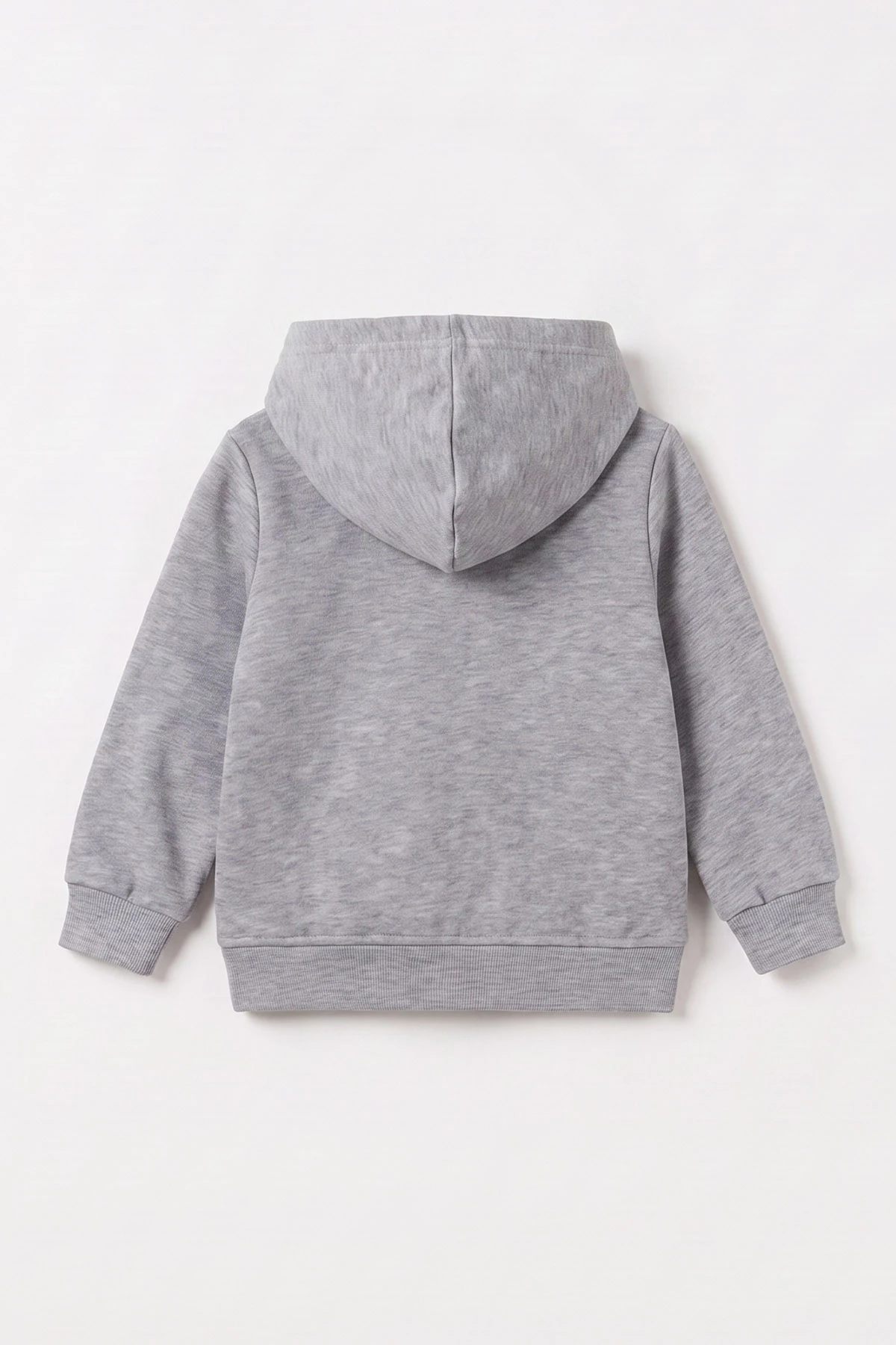 Gri (3-12 Yaş)Nakışlı ve Kapüşonlu 3 İp Şardonlu Erkek Çocuk Sweatshirt 478635