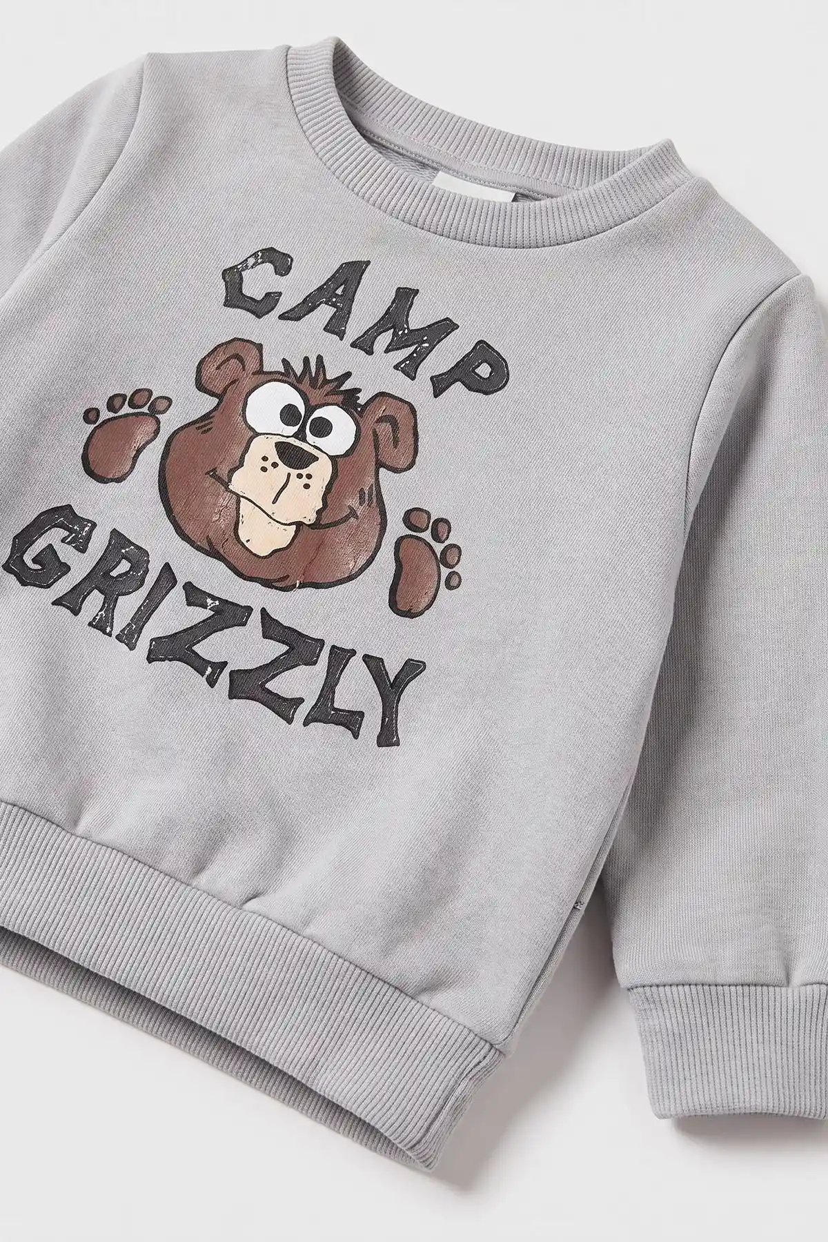 Gri (3-18 Ay) Camp Baskılı 2 İp Erkek Bebek Mevsimlik Takım 481170