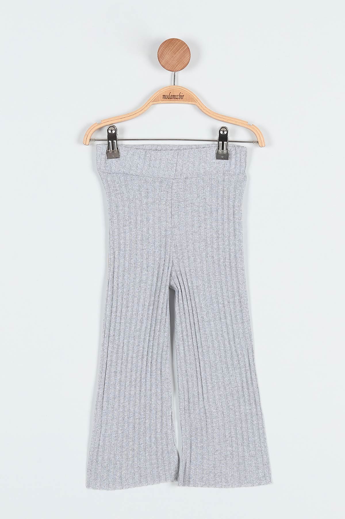 Gri (3-7 Yaş) Ayı Oyuncaklı Süprem Fitilli Kol Fırfırlı Kız Çocuk Takım 191688