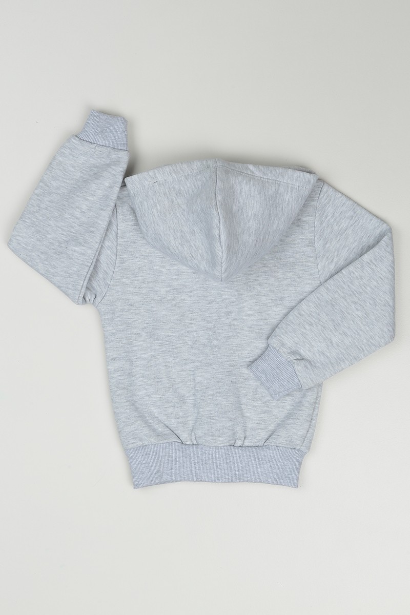Gri (3-7 Yaş) Tavşan Baskılı Kız Çocuk Sweatshirt 84946