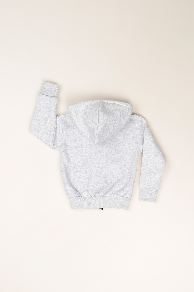 Gri (3-7Yaş)Fermuarlı Şardonlu Erkek Çocuk Sweat 82319