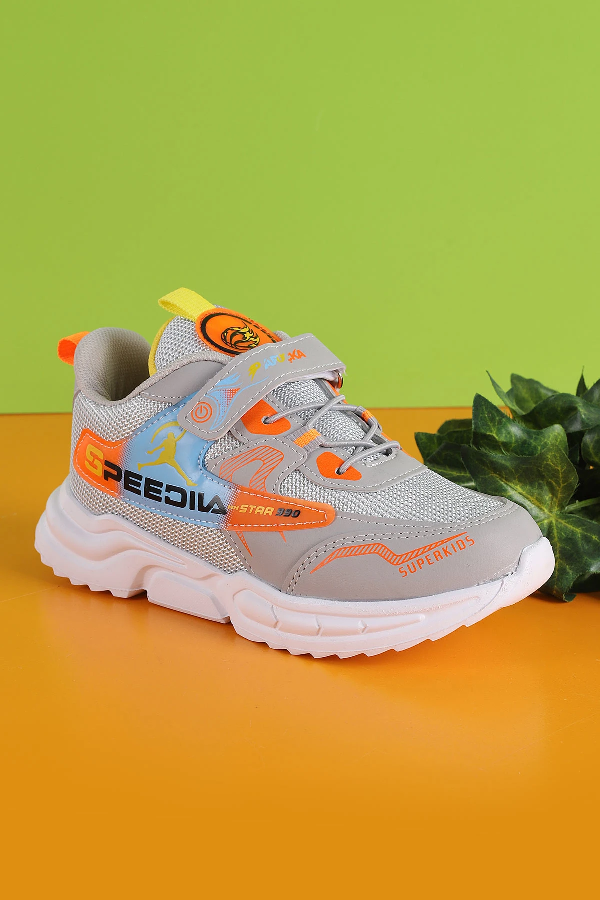 Gri (31-35 Filet)Kalın Taban Cırtlı Çocuk Spor Ayakkabı 346781