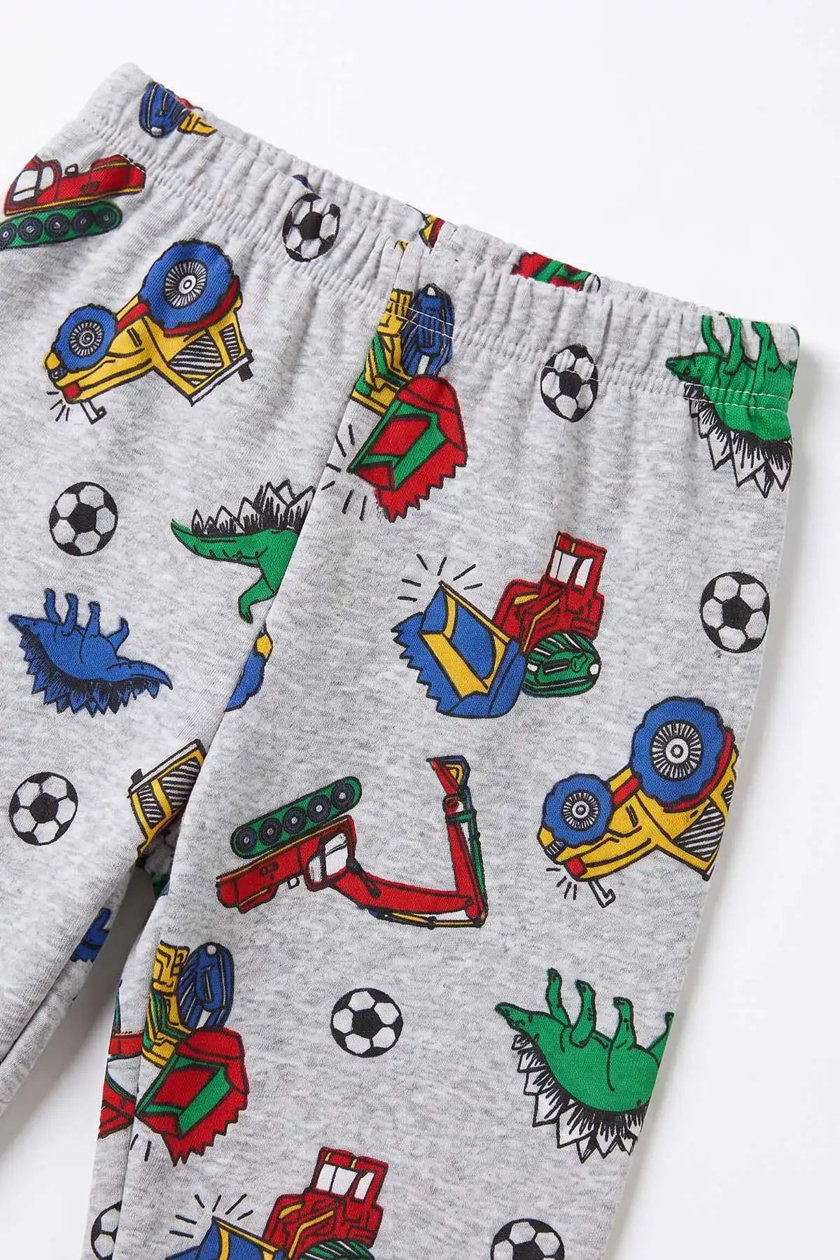 Gri (4-10 Yaş) Desenli 2 İp Erkek Çocuk Pijama Takım 483709