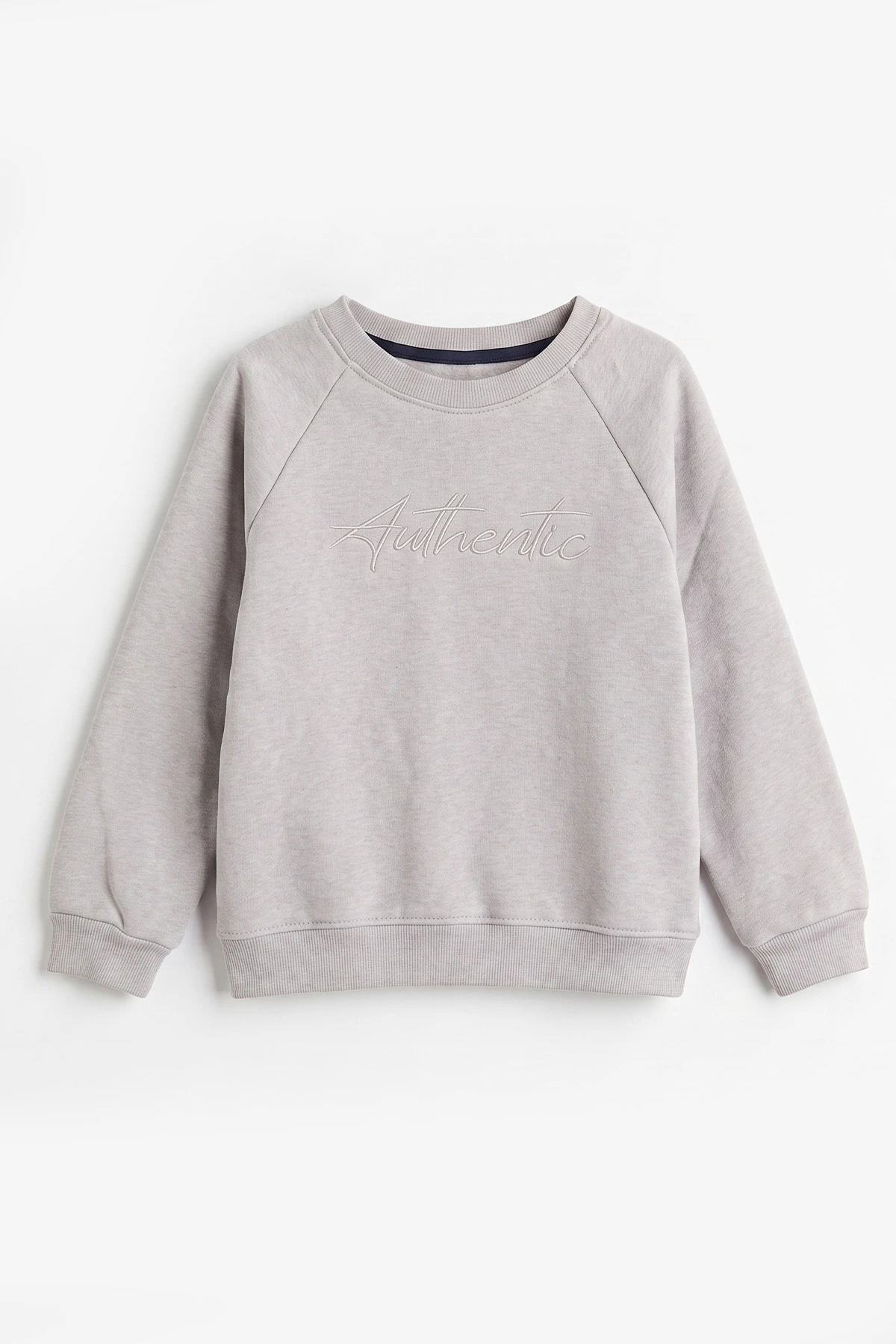 Gri (4-12 Yaş ) Authentic Nakışlı 3 İp Şardonlu Erkek Çocuk Sweatshirt 486635