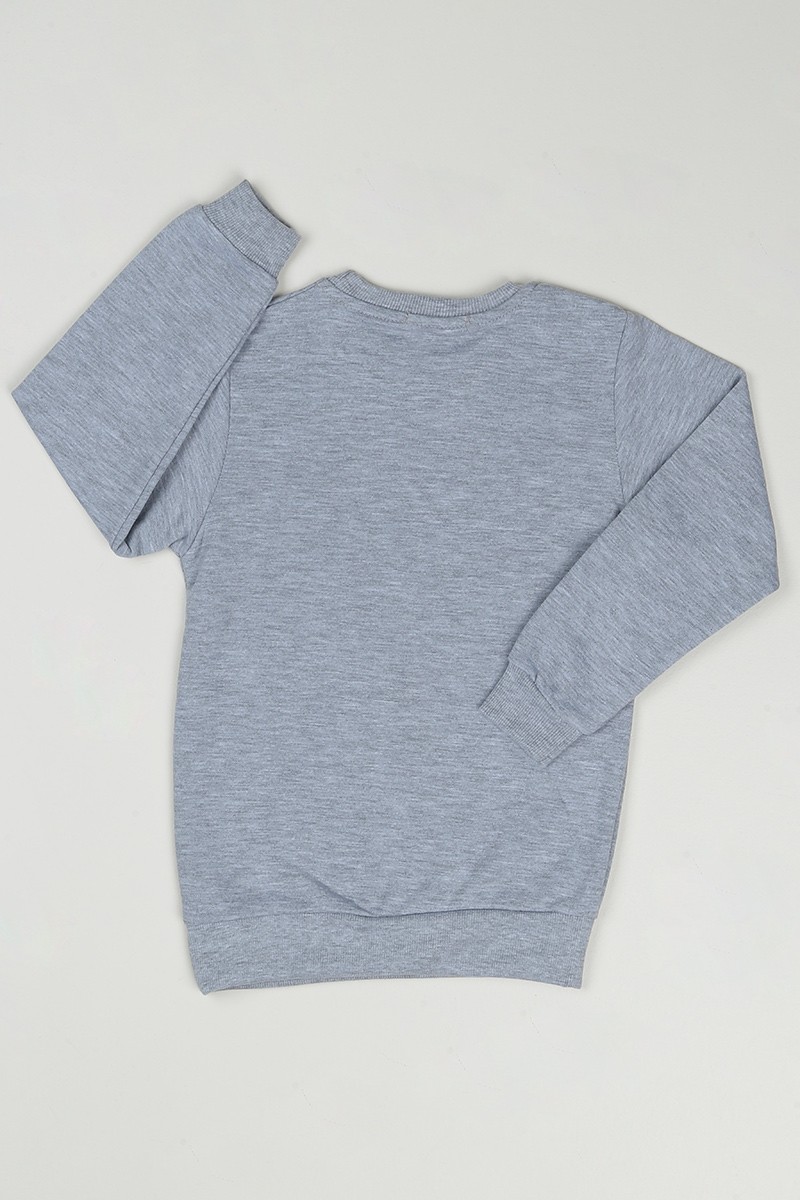 Gri (4-8 Yaş) Brookyln Baskılı Erkek Çocuk Sweatshirt 88938
