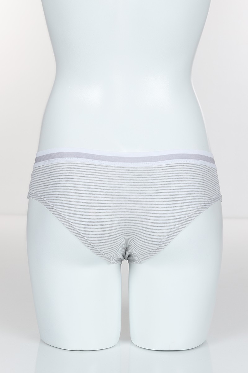 Gri 4318 Hıpboxer Love Baskılı Çizgili Kumaş Külot 101773