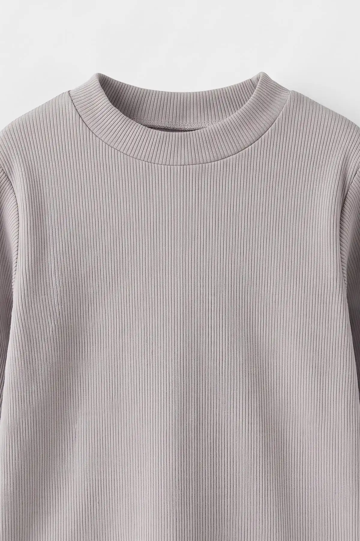 Gri (5-12 Yaş) Yarım Balıkçı Yaka Kaşkorse Çocuk Body Sweatshirt 495478