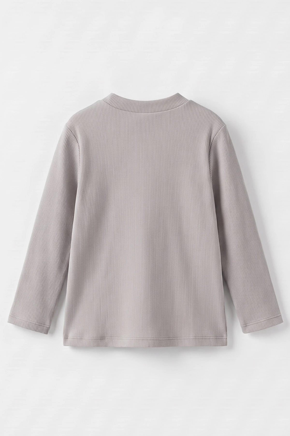 Gri (5-12 Yaş) Yarım Balıkçı Yaka Kaşkorse Çocuk Body Sweatshirt 495478