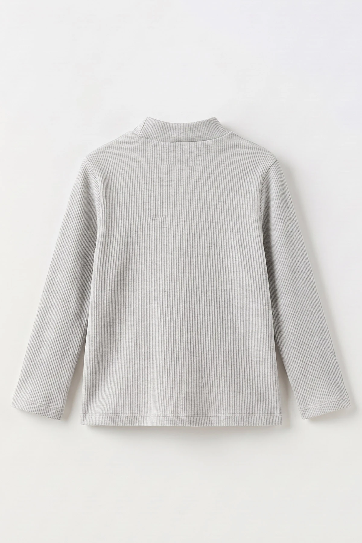 Gri (5-12 Yaş) Yarım Balıkçı Yaka Kaşkorse Kız Çocuk Body Sweatshirt 493049