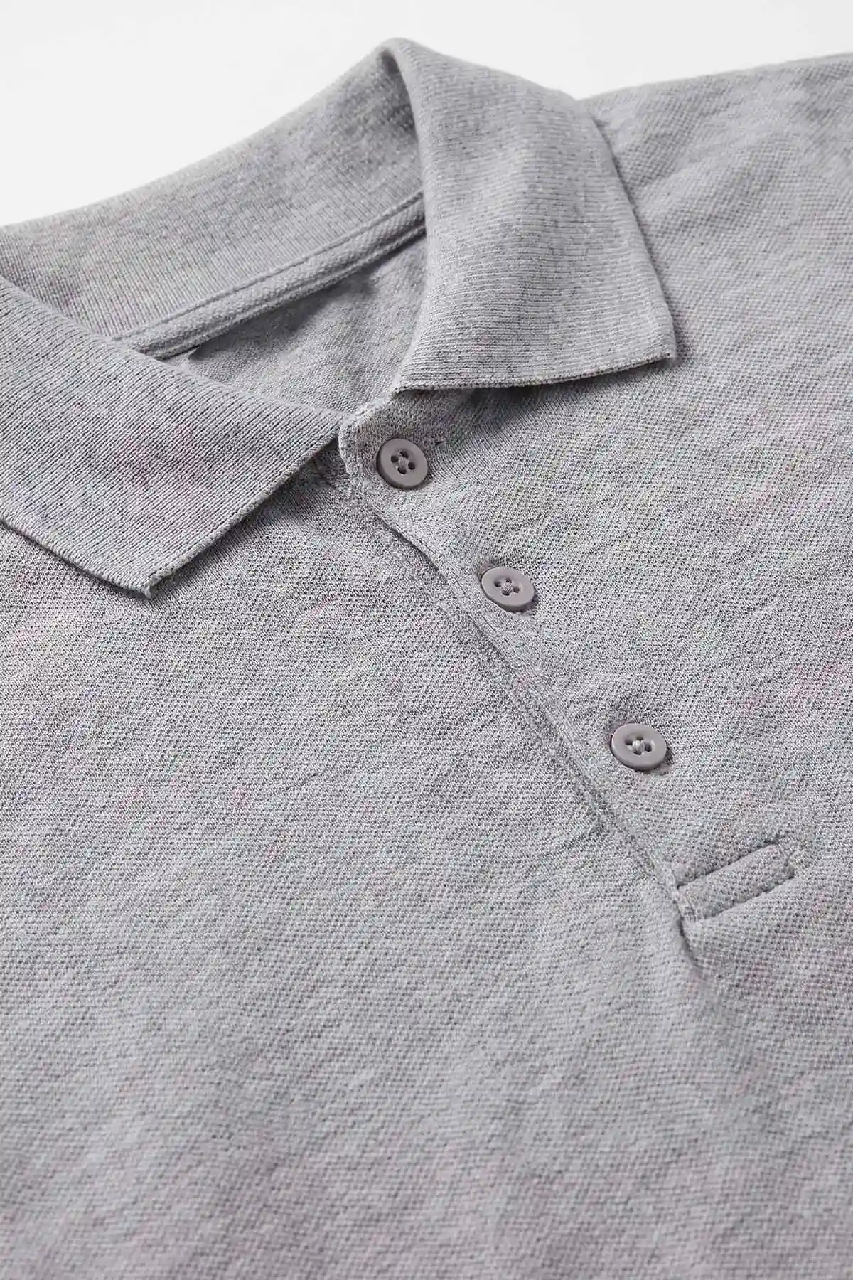 Gri (5-13 Yaş) Kısa Kol Polo Yaka Unisex Çocuk Okul Tişörtü 480887