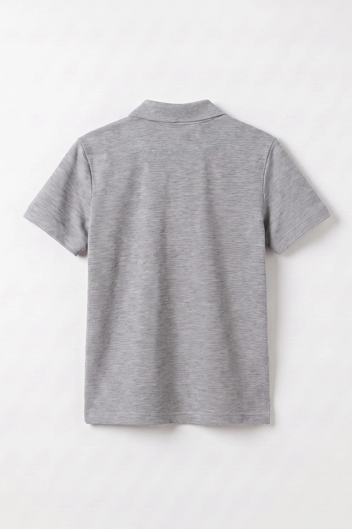 Gri (5-13 Yaş) Kısa Kol Polo Yaka Unisex Çocuk Okul Tişörtü 480887