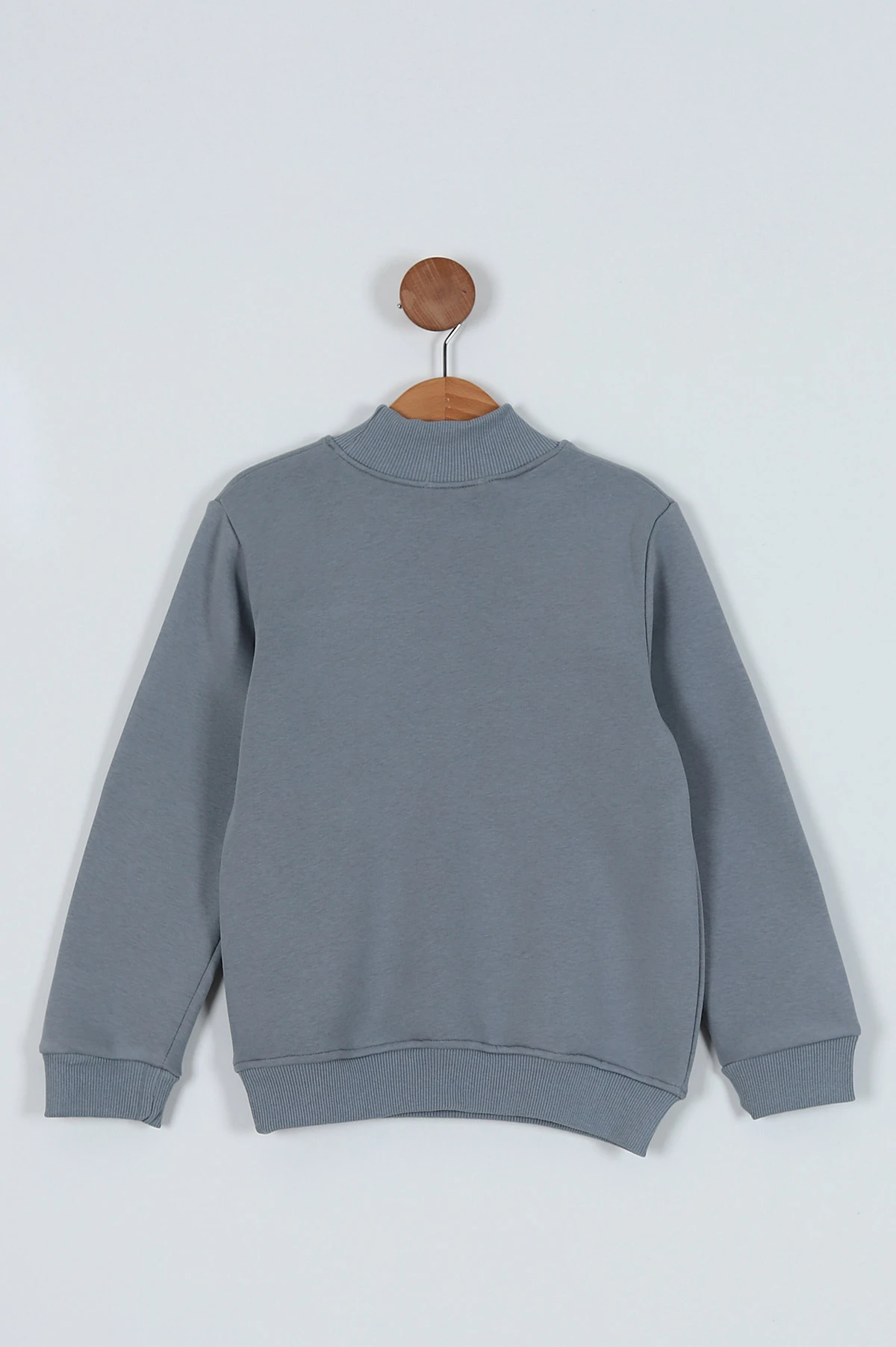 Gri (5-8 Yaş) Balıkçı Yaka Şardonlu Erkek Çocuk Sweat 236359