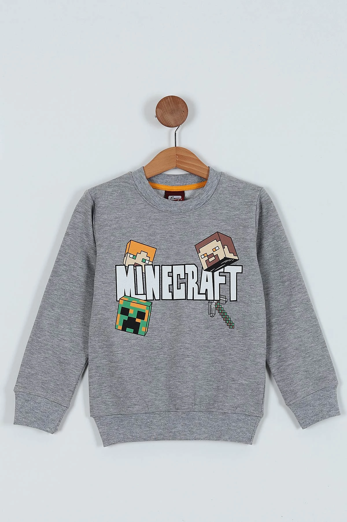 Gri (5-8 Yaş) Minecraft Baskılı Erkek Çocuk Sweat 235990