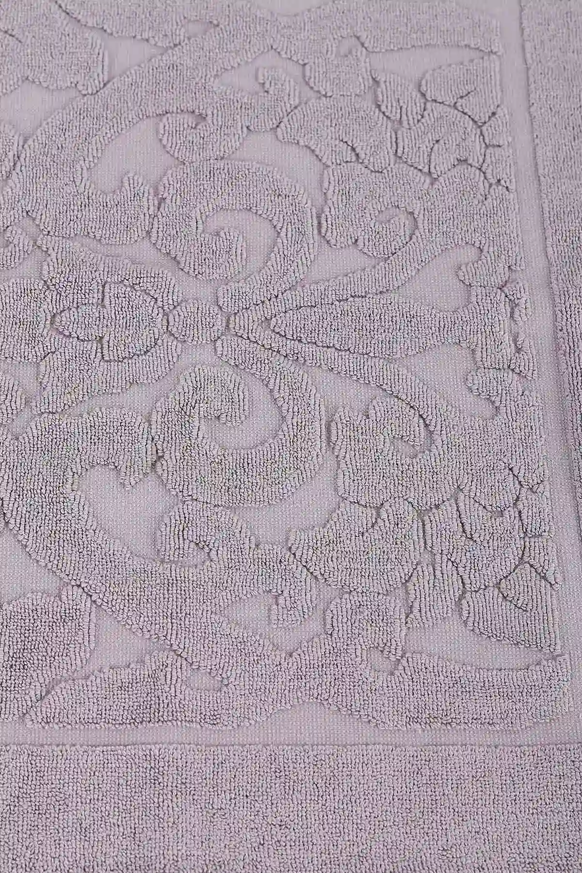 Gri 50x70 Cm Şal Desenli Ayak Havlusu 448899