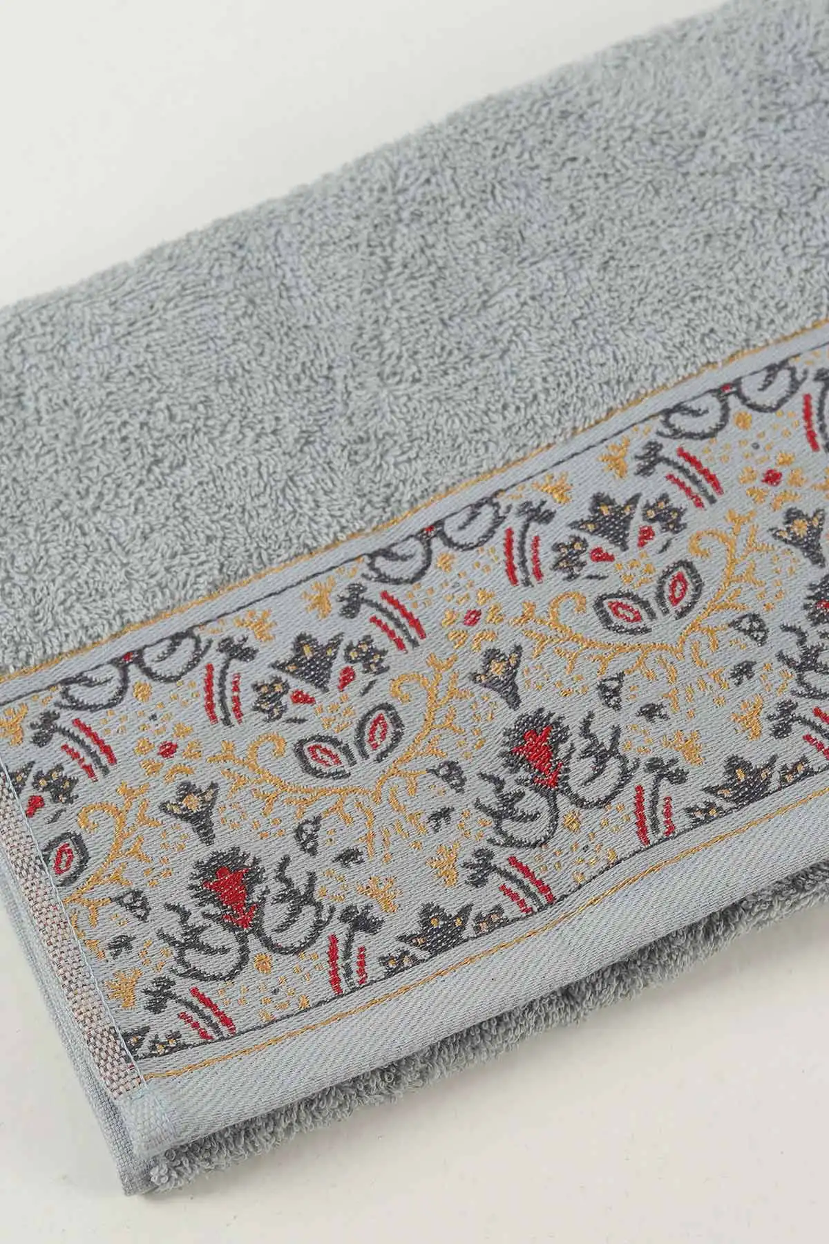 Gri 50x90 Cm Nakışlı Desenli Kilim Havlu 460425