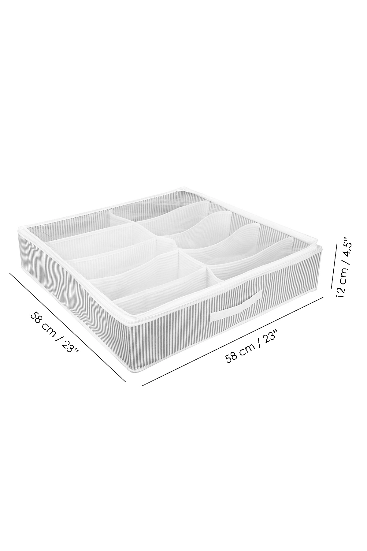 Gri 58x58x12 Cm 10 Bölmeli Ayakkabı Saklama Hurcu 481206