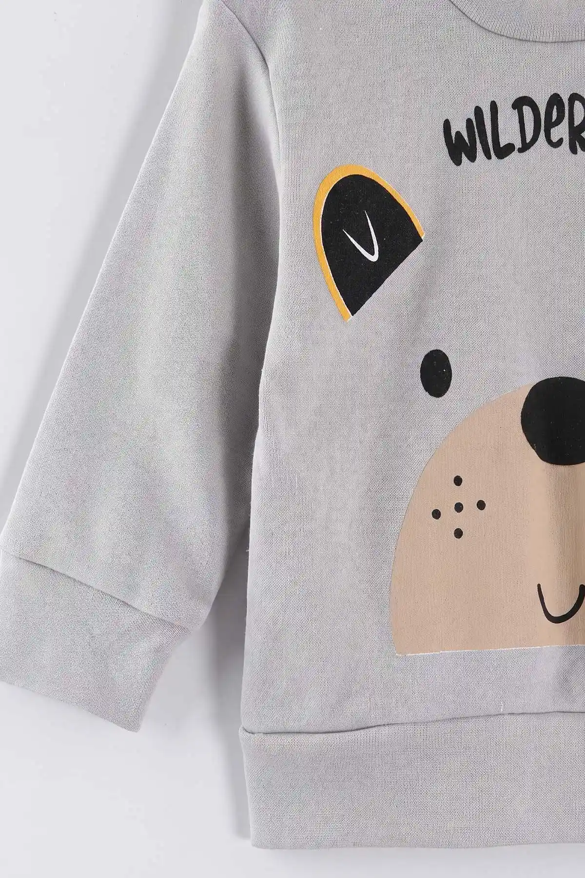 Gri (6-18 Ay)Wild Bear Baskılı Çıtçıtlı Çimalı Erkek Bebek Takım 477927