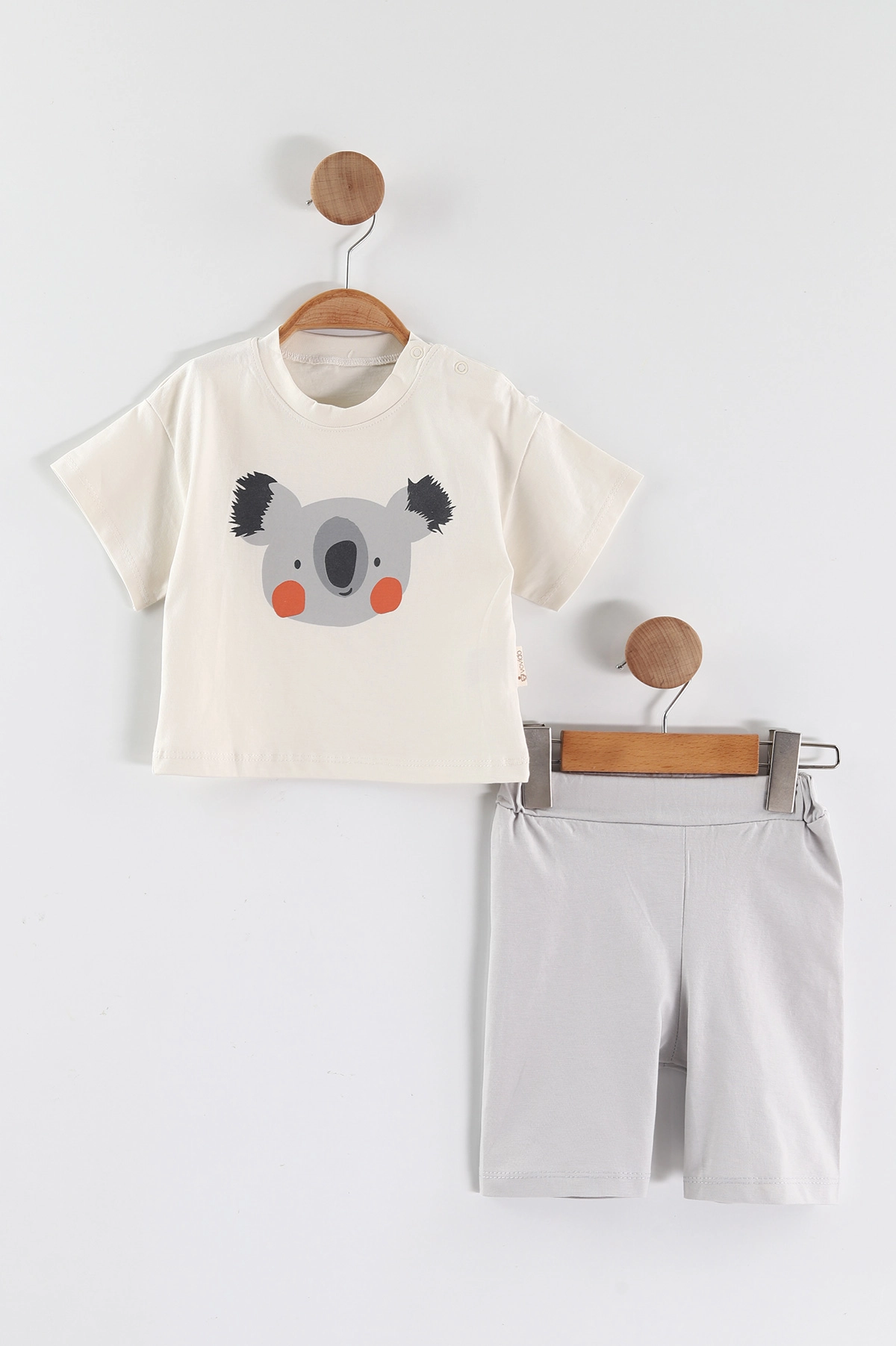 Gri (6-24 Ay) Koala Baskılı Erkek Bebek Yazlık Takım 467676