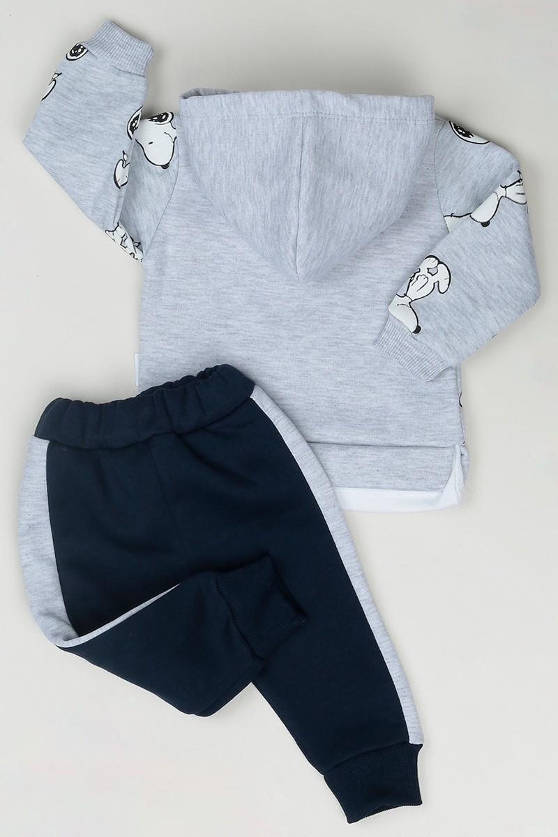 Gri (6-24 Ay) Snoopy Baskılı Erkek Çocuk Takım 84289