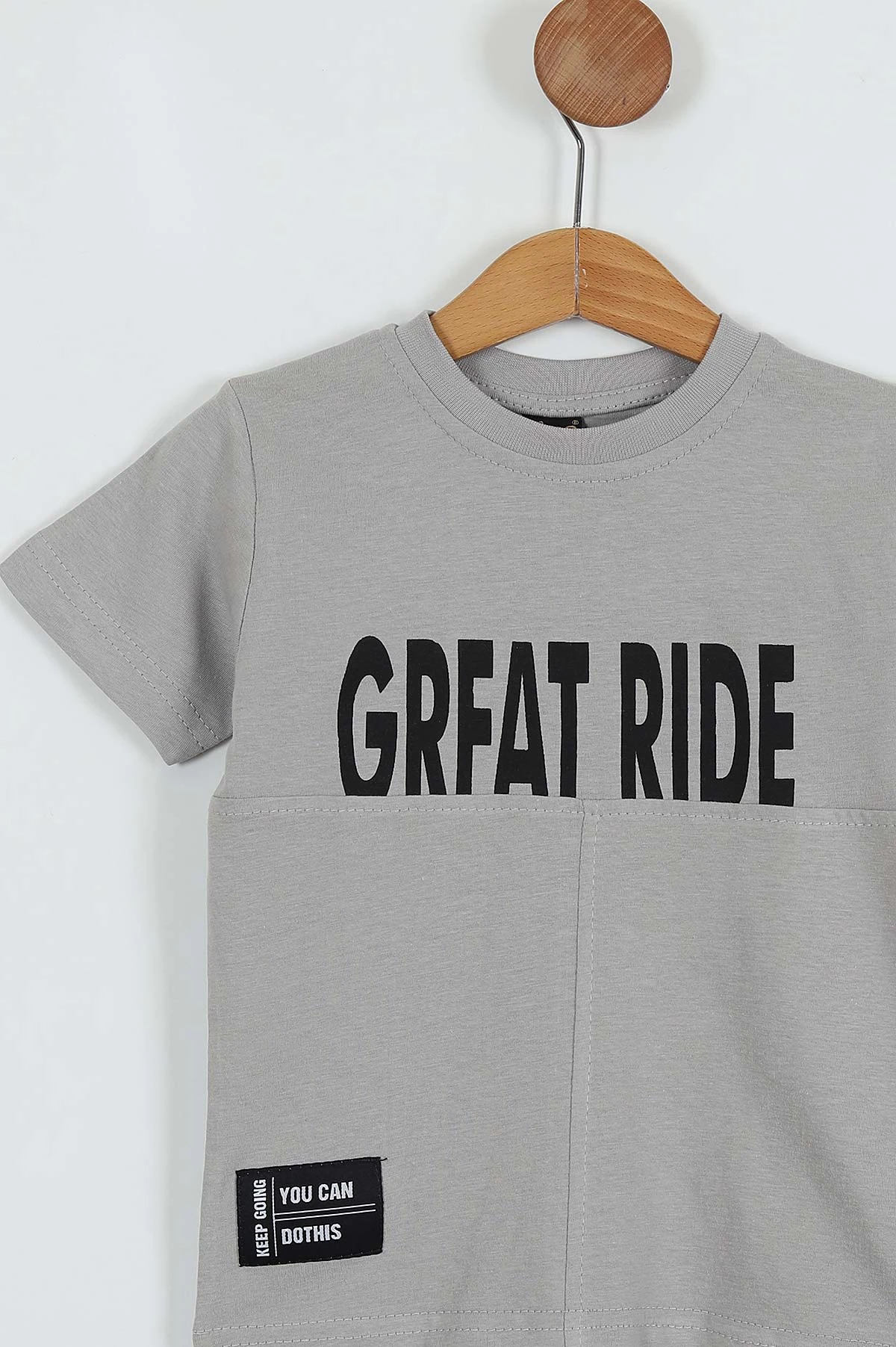 Gri (7-10 Yaş) Great RIde Baskılı Şortlu Erkek Çocuk Takım 253694